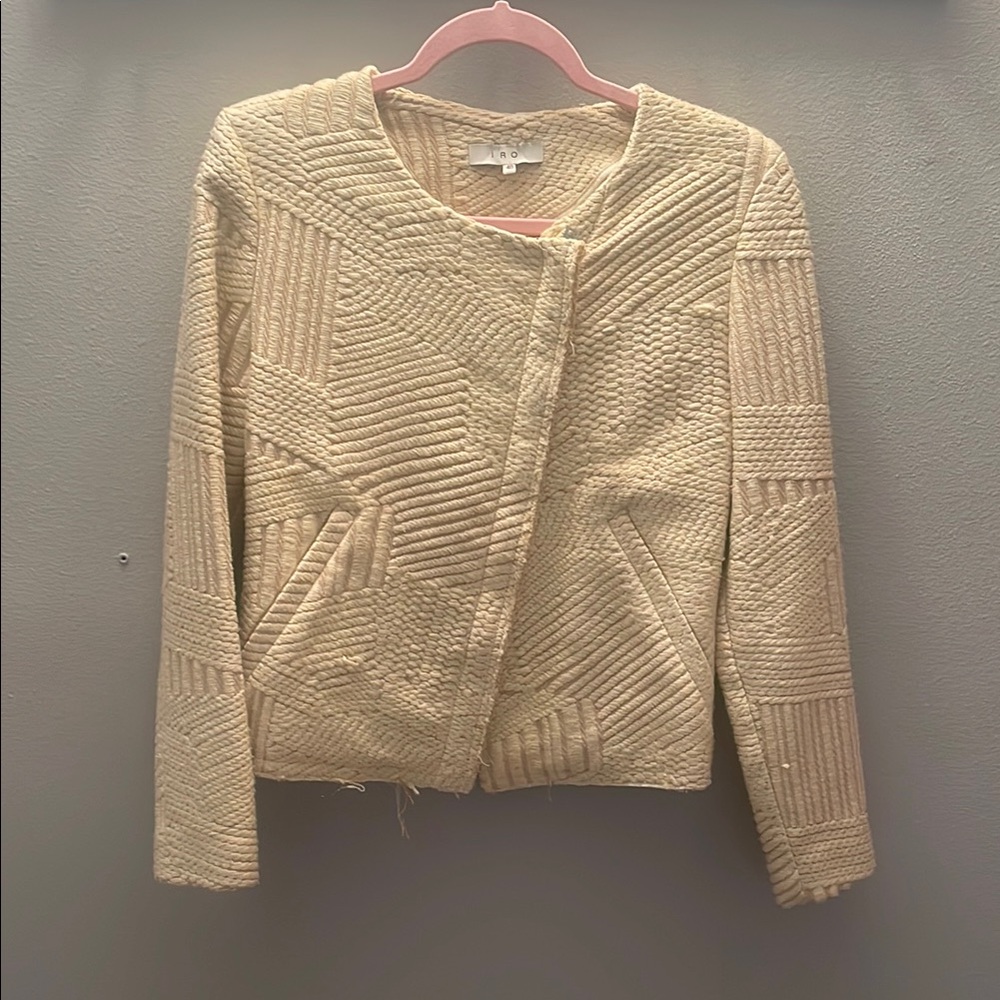 Iro Cream Textured Women's Jacket Size 40